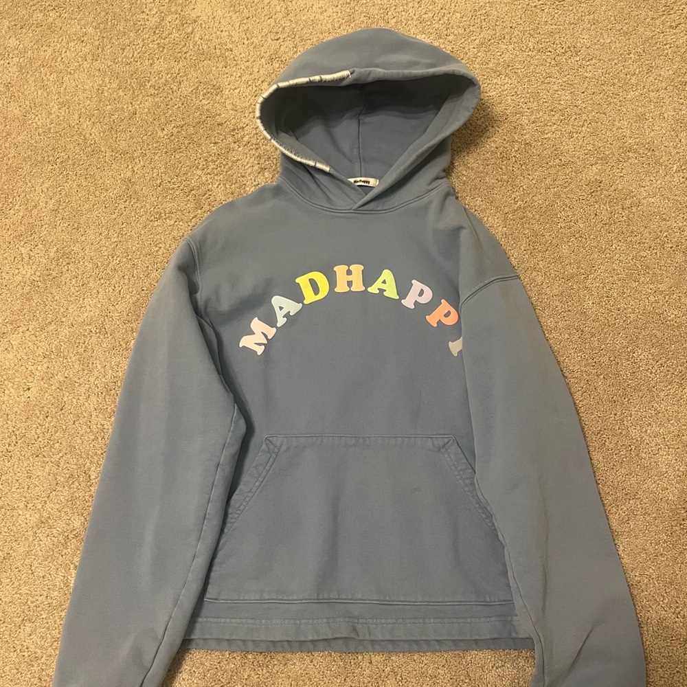 Madhappy pastel blue logo hoodie, unisex size M - Picture 3 of 5